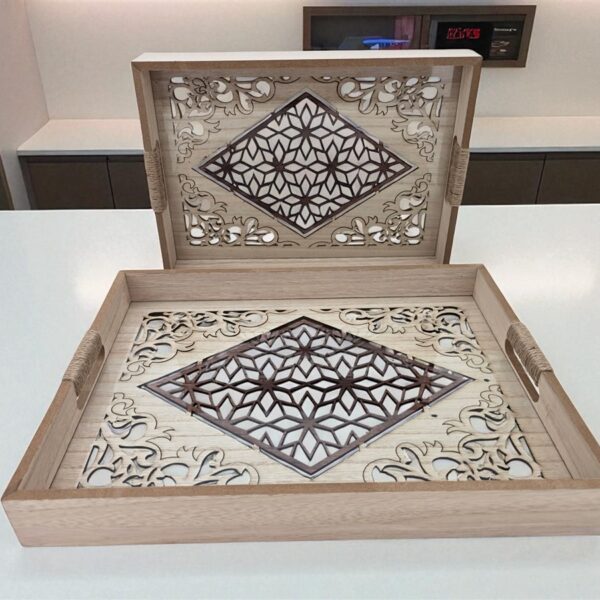 סט *2 מגש עם חריטה מלבני 5*30*40