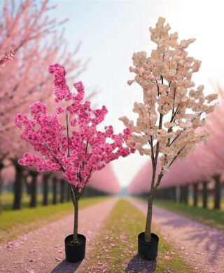 עץ פרחים ורודים 7 ענפים 1.5 מטר עץ פרחים ורודים 7 ענפים 1.5 מטר