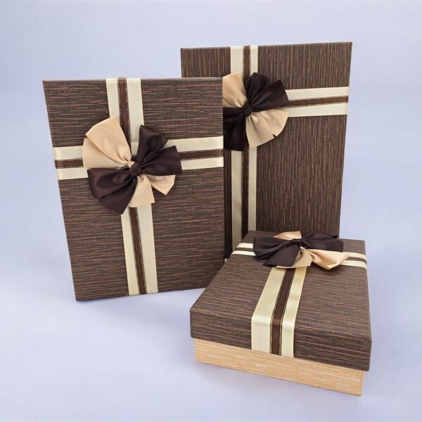 סט *3 קופסאות קרטון 11*25*33 חום