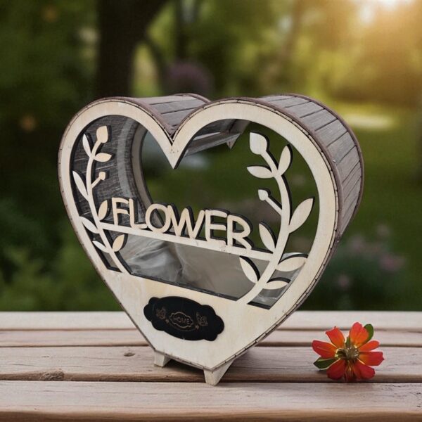 בית עציץ "לב" עץ 13*30*31 FLOWER בית עציץ "לב" עץ 13*30*31 FLOWER