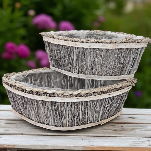 סט *2 אדנית עץ אובלית 14*20*45 סט *2 אדנית עץ אובלית 14*20*45