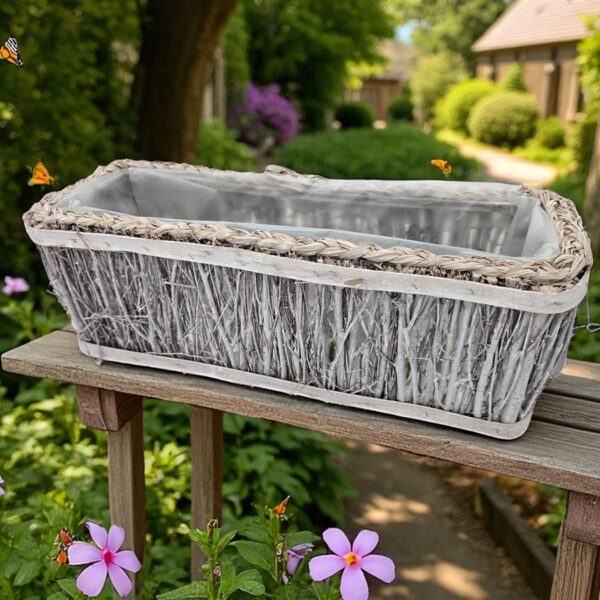 אדנית עץ מלבנית 14*15*42 אדנית עץ מלבנית 14*15*42