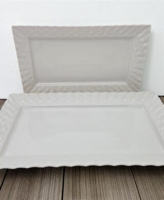 מגש מלבני פורצלן לבן 21*36