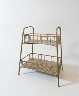 מעמד 2 קומות מלבני מתכת זהב 50*28*42