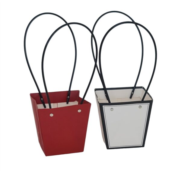 שקית נייר 13*9.5*13 TRAPEZOID לבן