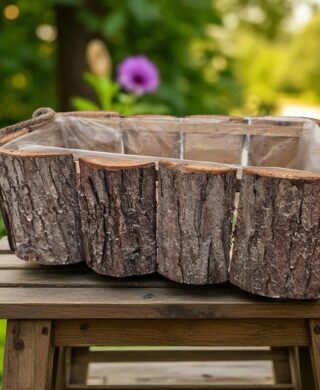 אדנית קליפת עץ עם ידיות 12*17*34