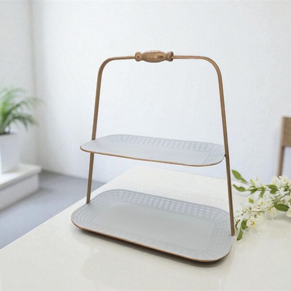 מעמד 2 קומות מתכת מלבני 45*25*42