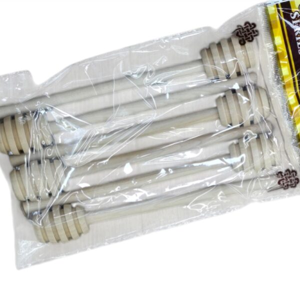 6 מקלות עץ לדבש 16 סמ.