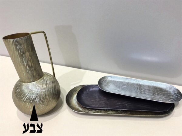 מגש אובלי זהב פסים 21*53