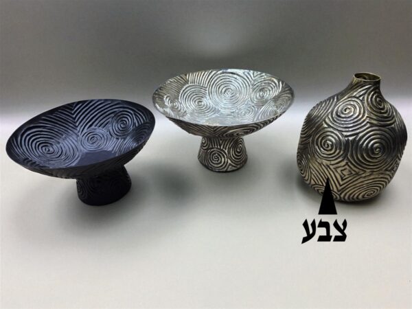 קערה עם רגל ספירלה זהב עתיק 20*35