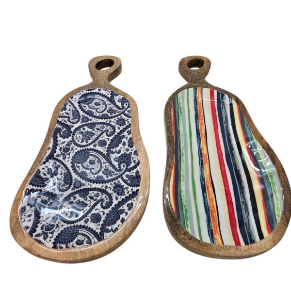 מגש עץ אמייל כחול 18*40 מגש עץ אמייל כחול 18*40