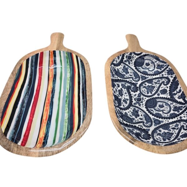 מגש עץ אמייל כחול 18*38 מגש עץ אמייל כחול 18*38