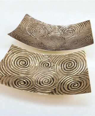 2 מגש ספירלי מלבני זהב עתיק 7*22*37