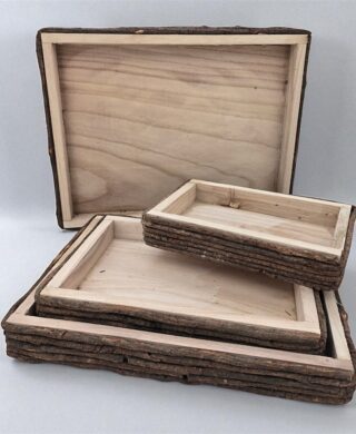 מגש מלבני עץ מגולף 5*19*29