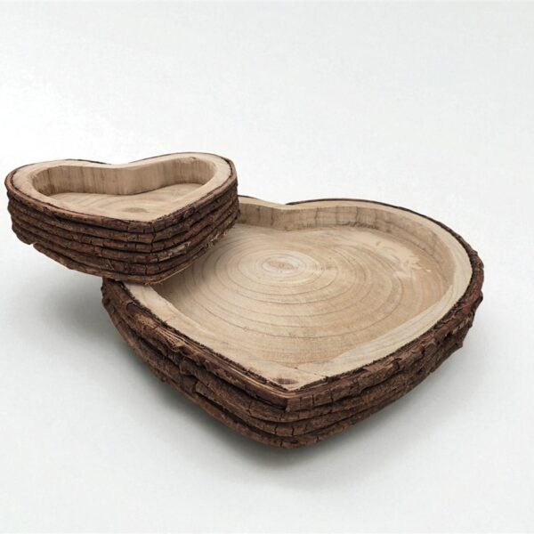 לב עץ מגולף+קליפת עץ 4*34*34