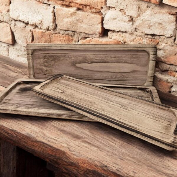 מגש עץ מלבני שטוח 3*18*50