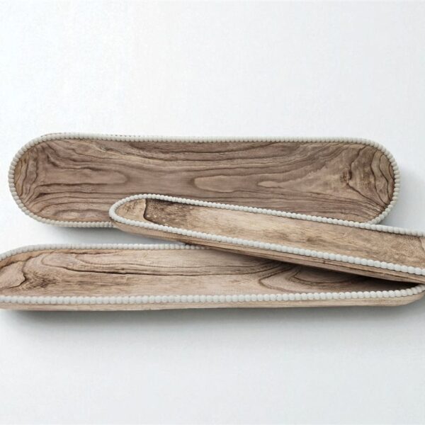 מגש אובלי עץ מגולף 3*22*91