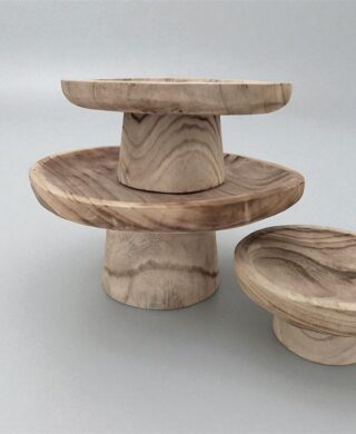 מגש עגול עם רגל עץ מגולף 10*22 מגש עגול עם רגל עץ מגולף 10*22