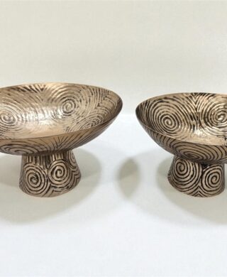 קערה עם רגל ספירלה זהב עתיק 17*31