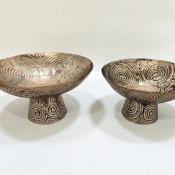 קערה עם רגל ספירלה זהב עתיק 20*35