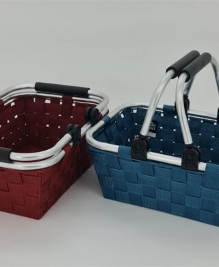 סלסלת פיקניק ידית אלומיניום כחול 18*24*34 סלסלת פיקניק ידית אלומיניום כחול 18*24*34