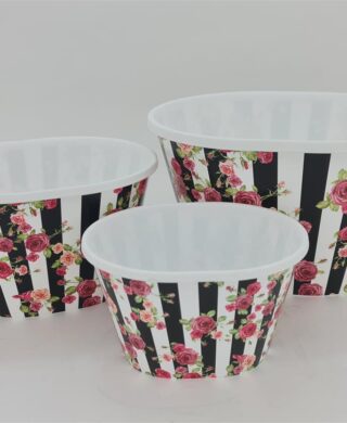 קופסת פלסטיק אובלית גדולה פרחים 19*26*32