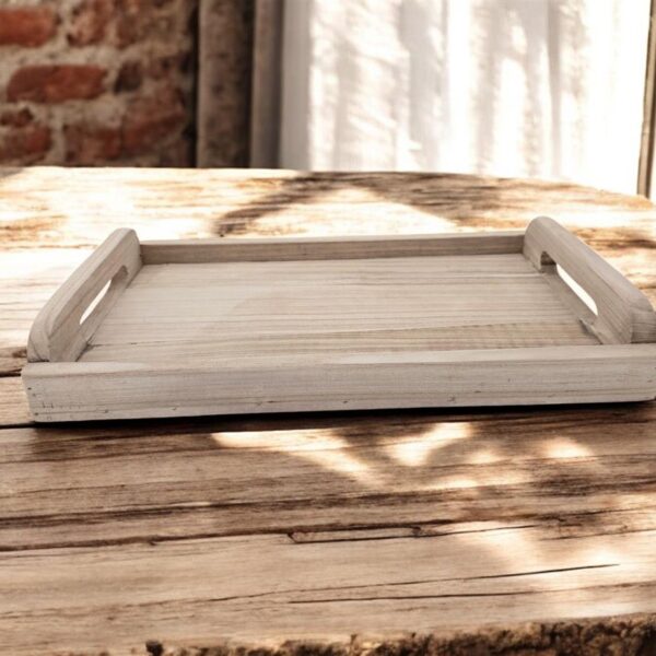 מגש מלבני שוליים עץ מגולף 7*30*48