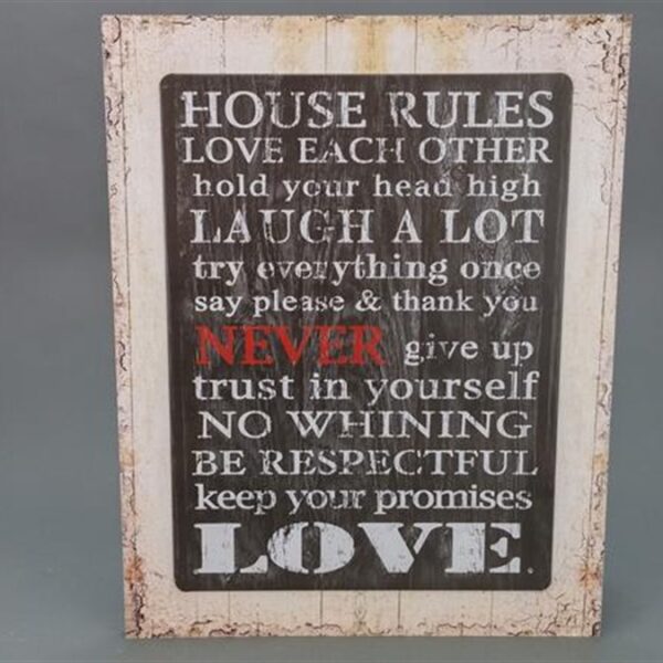 תמונה "HOUSE RULES" 48*38