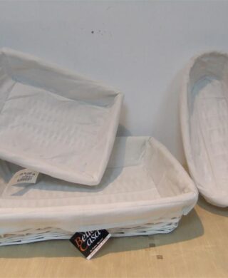 סלסלת בגט 9*16*39 לבן+בד לבן