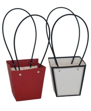 שקית נייר 13*9.5*13 TRAPEZOID לבן