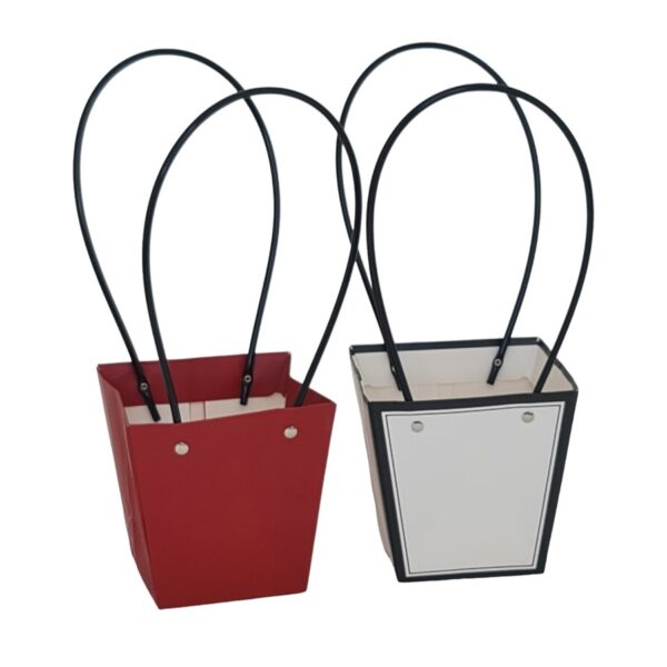 שקית נייר 13*9.5*13 TRAPEZOID לבן