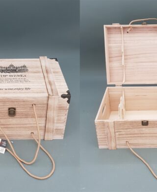 ארגז עץ ל-6 בקבוקים 19*27*37 ארגז עץ ל-6 בקבוקים 19*27*37