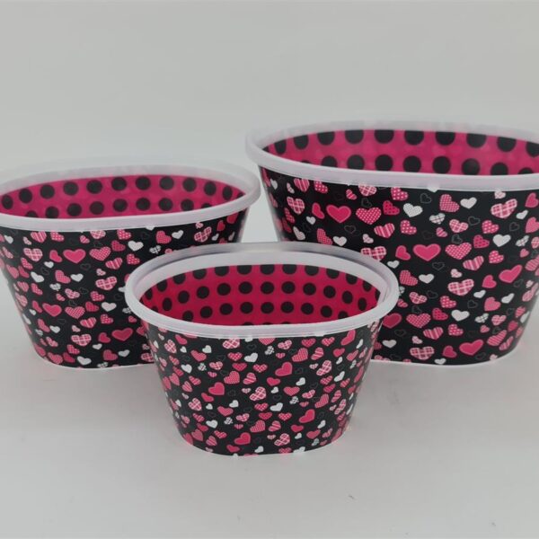 קופסת פלסטיק אובלית גדולה לבבות 19*26*32