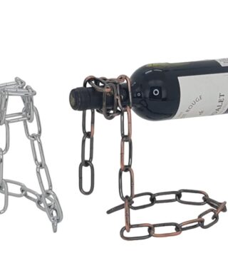 מעמד לבקבוק עם שרשרת כסף מעמד לבקבוק עם שרשרת כסף