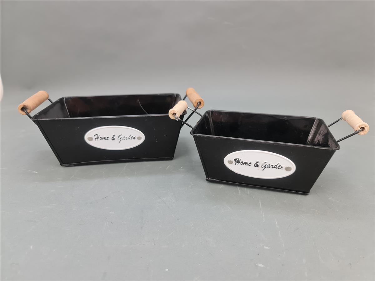 אדנית מלבנית פח FLOWERS 8*14*20