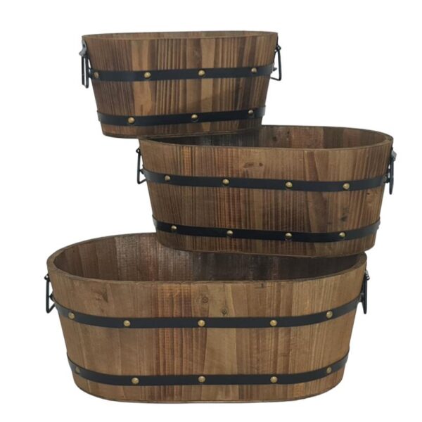 חבית עץ אובלית 16*23*38