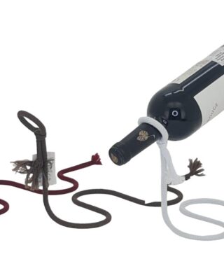 מעמד לבקבוק עם חבל שחור מעמד לבקבוק עם חבל שחור