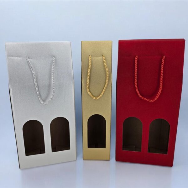 12 קופסאות קרטון לבקבוק 9*9*36 אדום