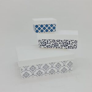 סט *3 קופסת פלסטיק פרחונית