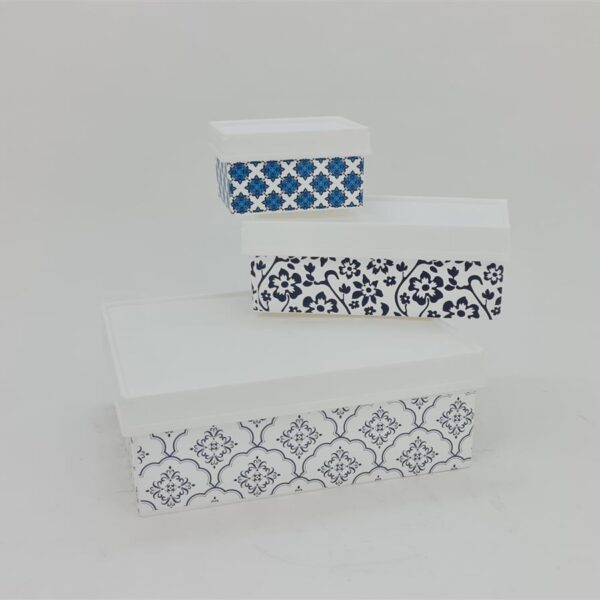 סט *3 קופסת פלסטיק פרחונית