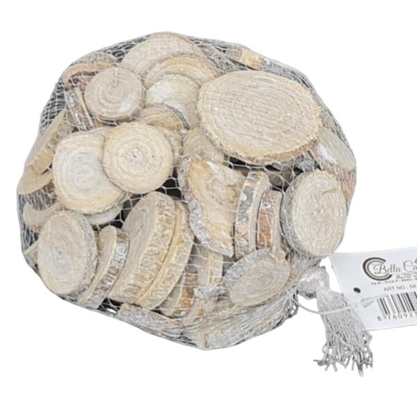 שקית חתיכות עץ עגולות 300 גר.