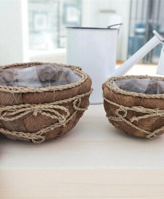 סט *2 בית עציץ עלי דקל+חבל 18*34 סט *2 בית עציץ עלי דקל+חבל 18*34