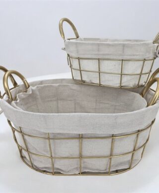 סלסלת מתכת מרופדת אובלית 16*28*38 סלסלת מתכת מרופדת אובלית 16*28*38