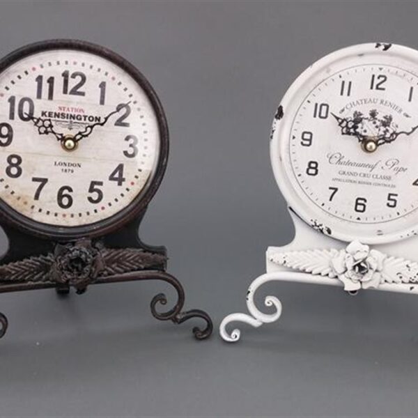 שעון שולחני עם רגליים 4*25*21 לבן