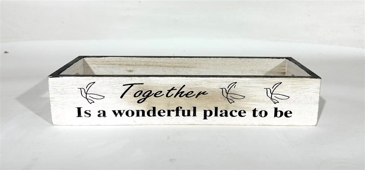 מגש עץ לבן 7*12*36 TOGETHER – תמונה 3