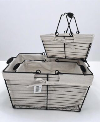 סלסלת מתכת מרופדת פיקניק 18.5*25*35 סלסלת מתכת מרופדת פיקניק 18.5*25*35