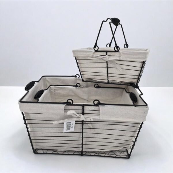 סלסלת מתכת מרופדת פיקניק 18.5*25*35 סלסלת מתכת מרופדת פיקניק 18.5*25*35