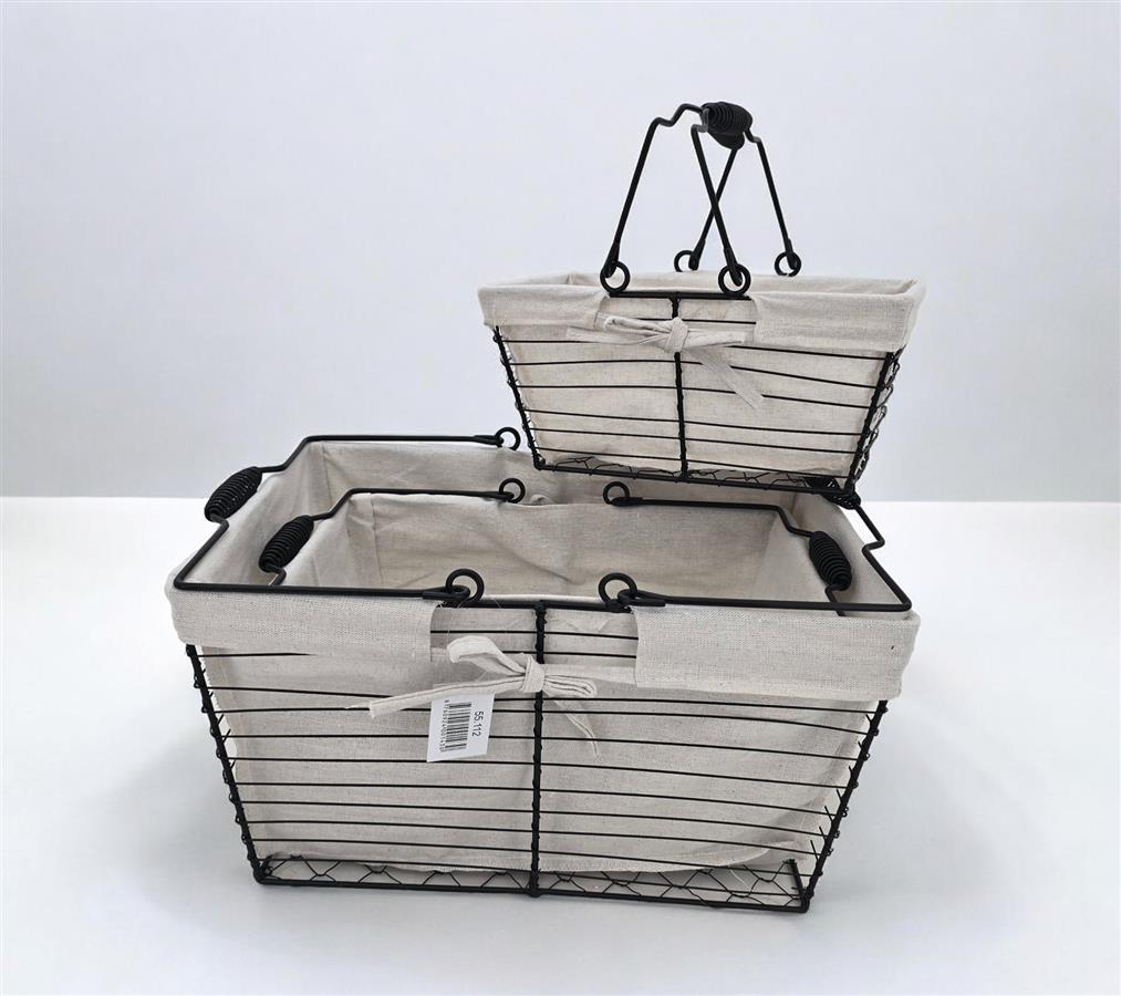 סלסלת מתכת מרופדת פיקניק 18.5*25*35