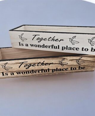 מגש עץ לבן 7*12*36 TOGETHER מגש עץ לבן 7*12*36 TOGETHER