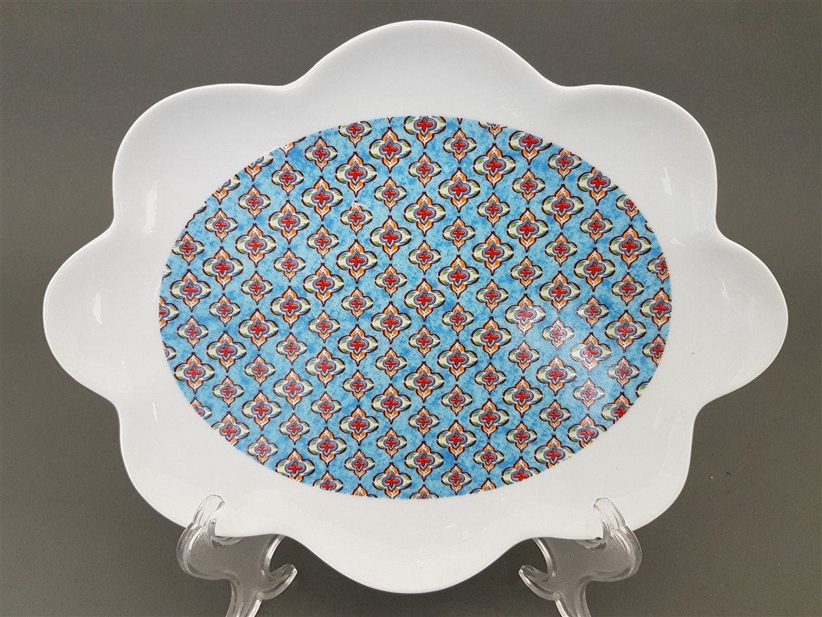 11M פלטה אובלית טורקיז 9"